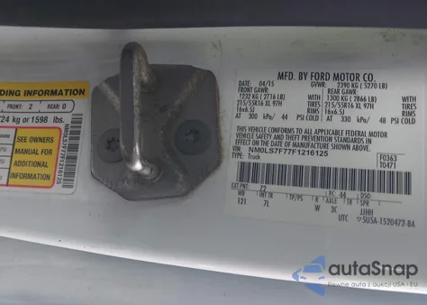 2015 Ford Transit Connect Xlt z USA, uszkodzony, nr VIN NM0LS7F77F1216125